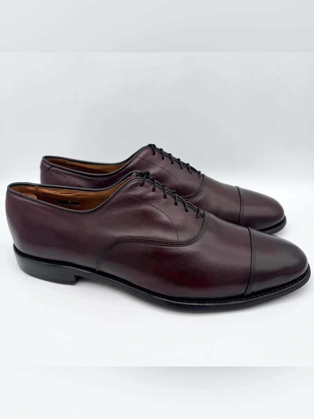 Allen Edmonds Park Avenue Cap Toe Oxford Burgundy Leather Men 13 B Dress Shoes